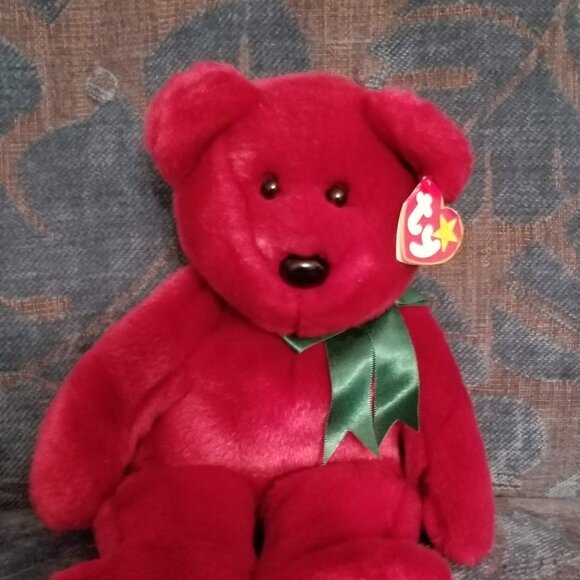 Limited edition cranberry Ty Teddy beanie buddy - Picture 1 of 11